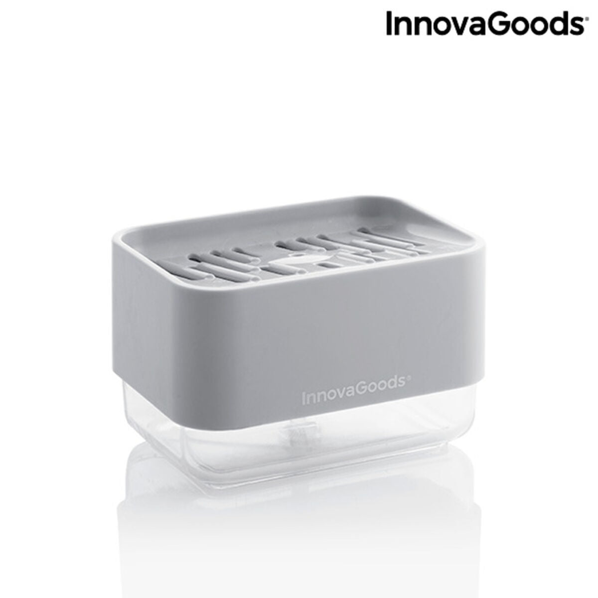 Pushsoap 2-in-1 Zeepdispenser met Sponshouder voor de Keuken