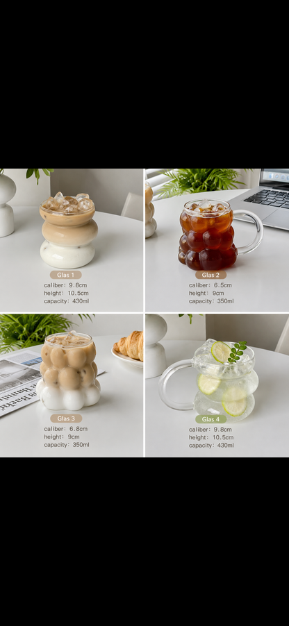 Glazen Latte- en Koffiebeker van Hittebestendig Glas (350/400 ml)