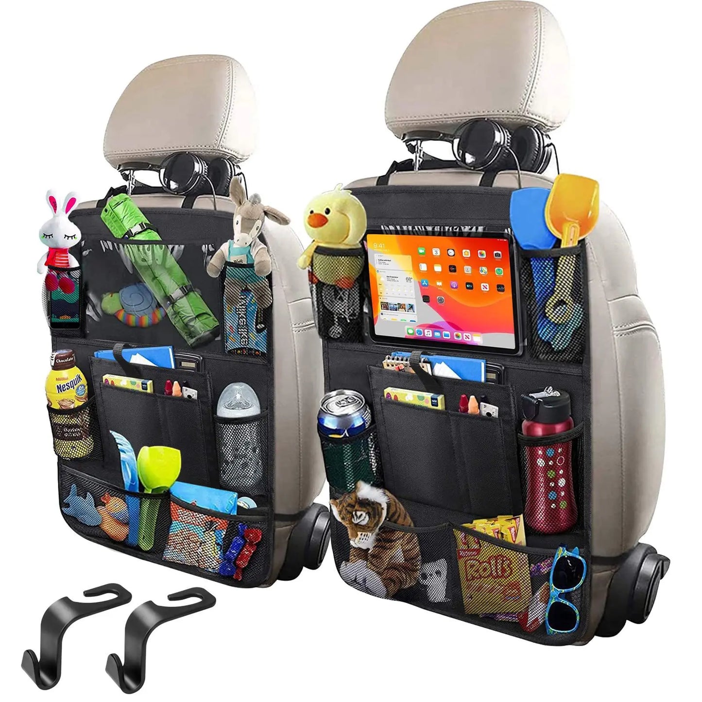 Universele Auto Stoelorganizer met Tablet Houder en Touchscreen Vak